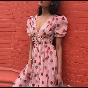 Strawberry Sequin Midi Dress
